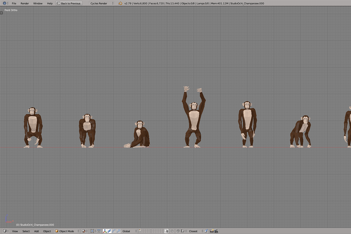 Chimpanzee, an Animal 3D Model by Studio Ochi (Photo 5 of 10)