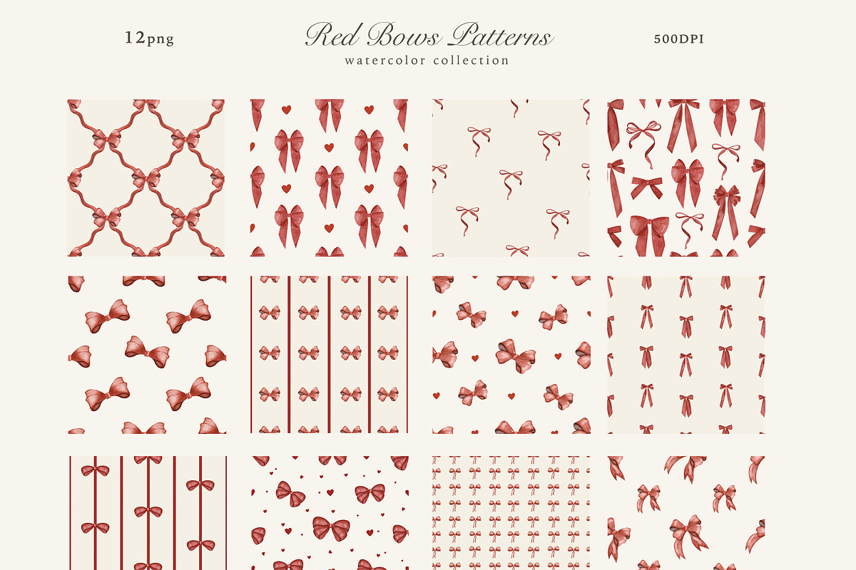 Red Bows Ribbon Watercolor Clipart, a Decorative Illustration by Ooh Lily (Photo 6 of 16)