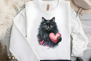 watercolor Black Cat Clipart, an Illustration by DreamCafeArt (Thumbnail 6 of 7)