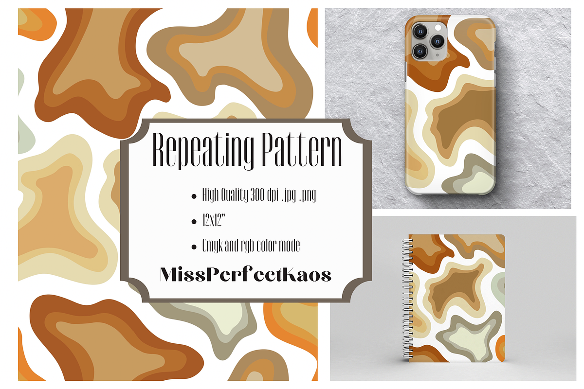 Beige Camo - Repeating Pattern, a Pattern Graphic by MissPerfectKaos (Photo 1 of 3)