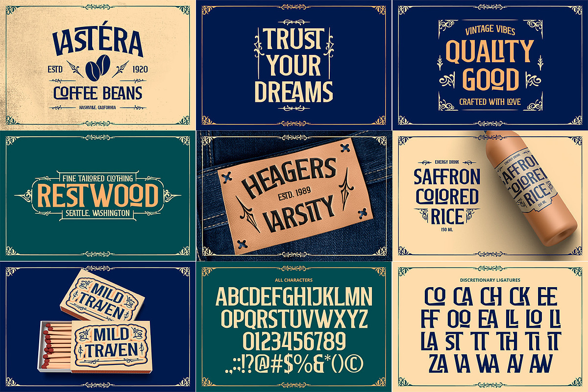 Vintage Font Bundle 5, a Symbol Font by Vintage Division (Photo 5 of 12)
