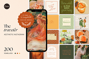 The Traveler Social Media Bundle, a Social Media Template by The Flossy Finch