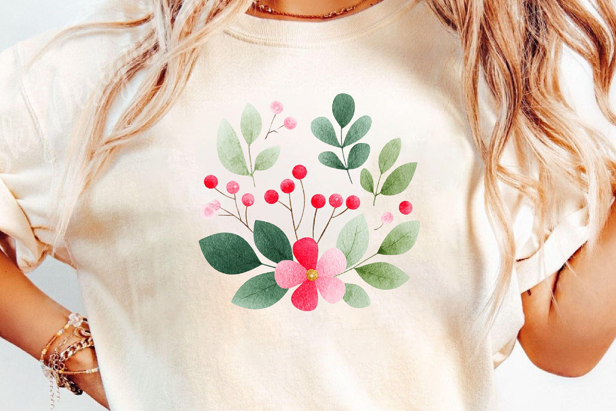 Watercolor Beautiful Floral Border P, an Illustration by DreamCafeArt (Photo 4 of 6)