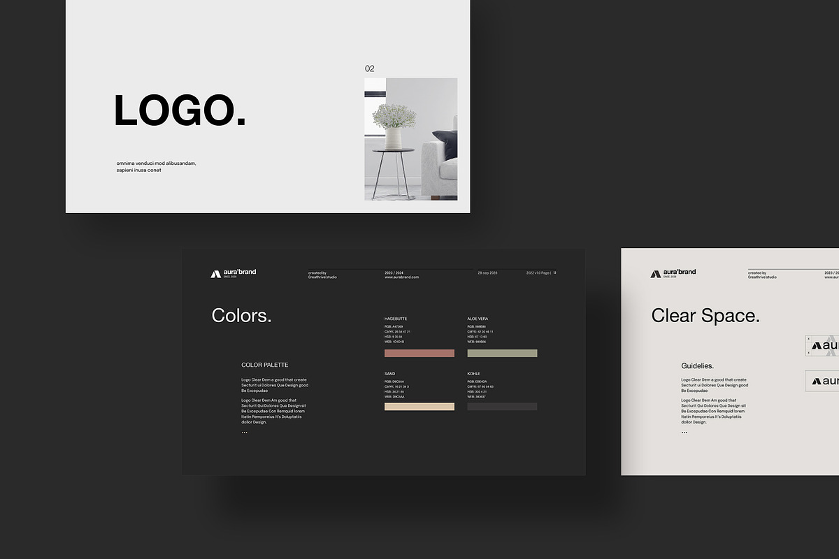 AURA | Brand Guidelines, a Presentation Template by creathrivestudio (Photo 9 of 16)