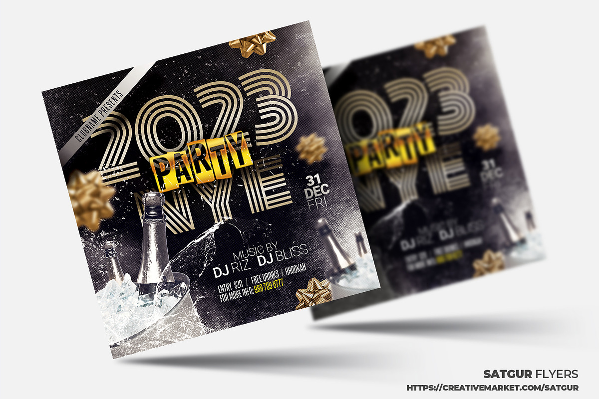 New Year Eve Party Flyer Template, a Flyer Template by Satgur Graphic Design (Photo 2 of 4)
