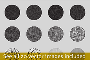 Circle Tones Vol. 15 | 20 Vectors, a Texture Graphic by invisiblelayer (Thumbnail 2 of 5)