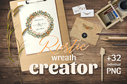 Rustic Wreath Creator, an Illustration by Gray Cat Graphics (Thumbnail 1 of 5)
