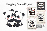 Hugging Panda Clipart, a Graphic by Artnoy (Thumbnail 1 of 5)