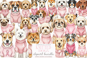 Watercolor Knitting Dog Clipart PNG, an Illustration by SinaCreation