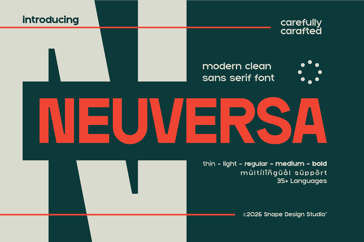 Neuversa - Modern Sans Serif Font, a Sans Serif Font by Snape Design Studio (Photo 1 of 12)