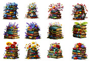 Spring Flower Book Stack Clipart, an Illustration by Dream Creation (Thumbnail 4 of 7)