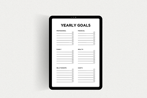 Yearly Goals Planner Printable