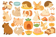 Cute Small Pets Clipart Set, an Animal Illustration by ananastya (Thumbnail 2 of 3)