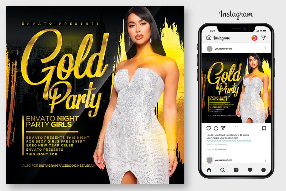 100 Night Club Party Flyers Bundle, a Flyer Template by graphicforest (Photo 46 of 72)
