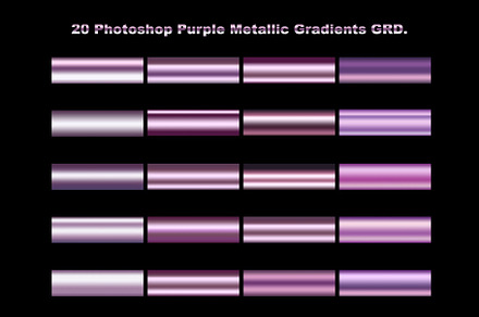 Photoshop metallic purple gradients, a Gradient Add-On by Pencil Artsy