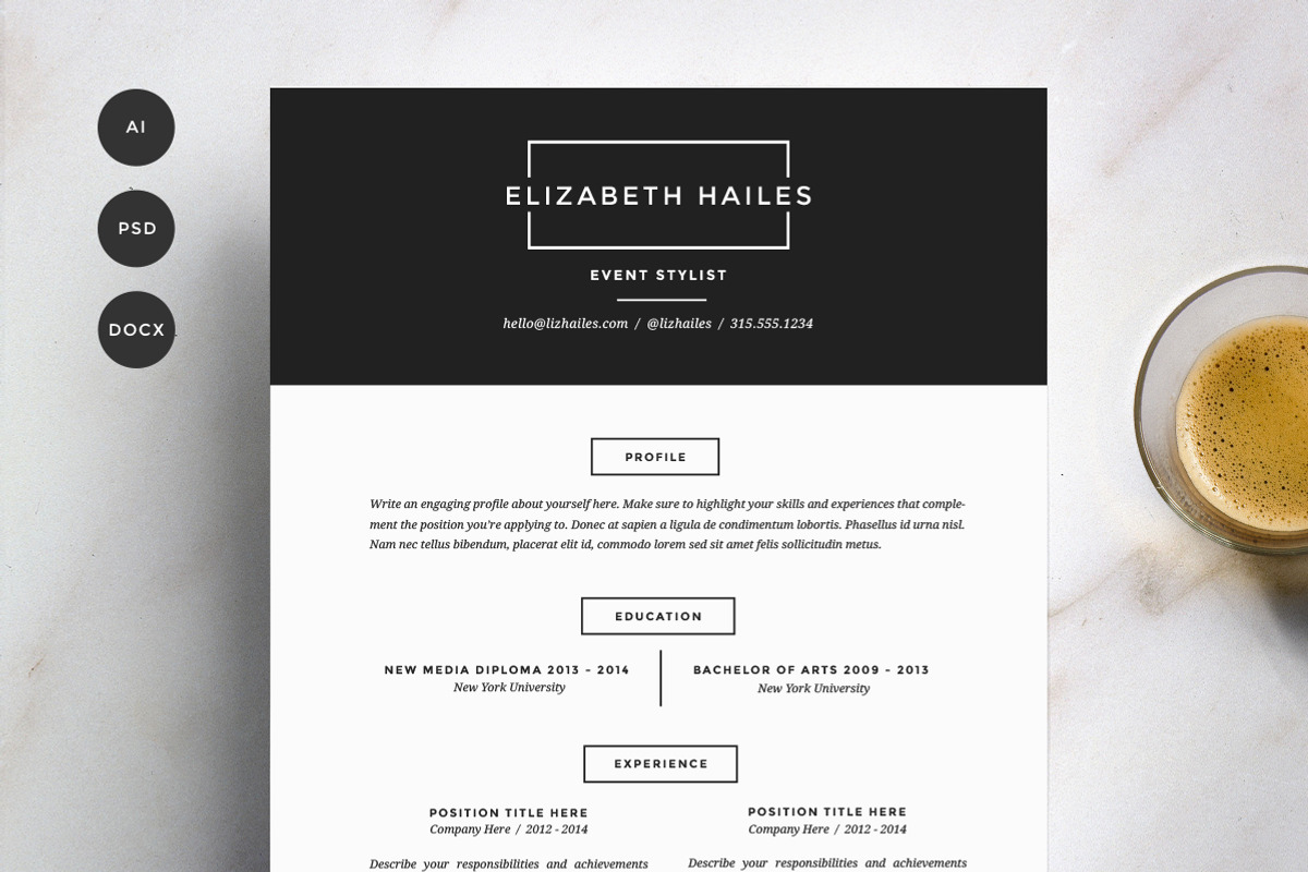 Resume Template 4 Pack | CV Template, a Resume Template by Refinery Resume Co. (Photo 1 of 3)