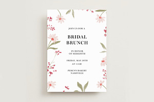 Floral Bridal Brunch Invite, a Templates & Theme by Olive & Lu Paper