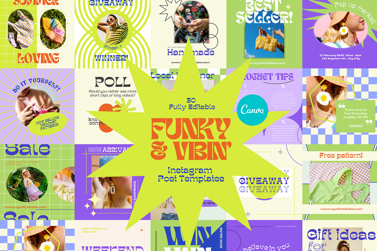 Funky Instagram Templates Bundle, a Social Media Template by Hell Yeah Designs (Photo 7 of 13)