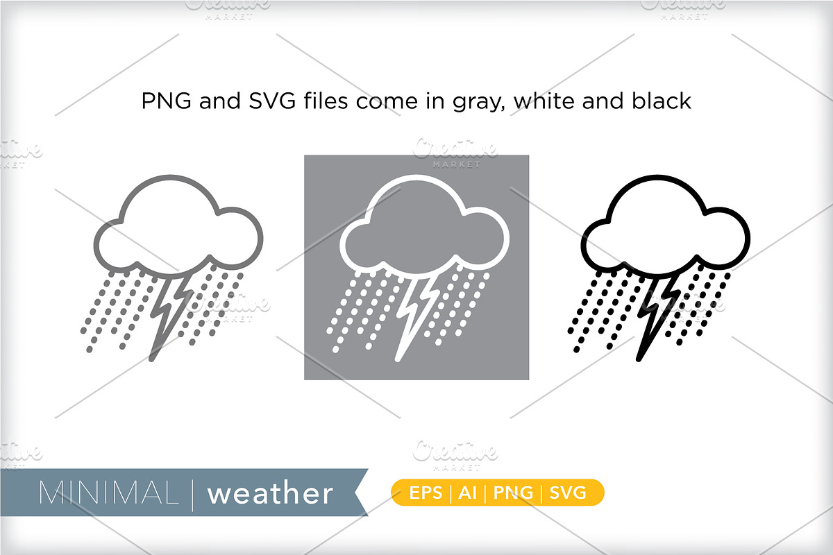 Minimal weather icons, an Outline Icon by Picture Window (Photo 2 of 5)