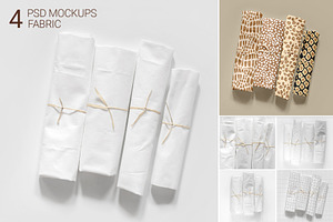 Cotton Fabric Rolls Mockup