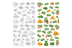 Money in vertical banner. Flying, a Finance Illustration by GraphiShop