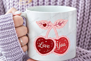 Yarn Crochet Valentines Cherry PNG, an Illustration by Dream Creation (Thumbnail 4 of 5)
