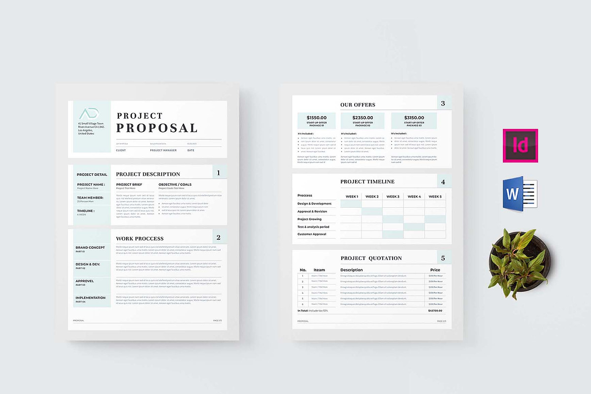 Proposal | MS Word & Indesign, a Stationery Template by design_hut (Photo 1 of 7)