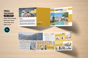 Architecture Square Trifold Brochure, a Brochure Template by retrographix