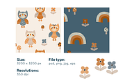 Little owl seamless pattern for kids, a Pattern Graphic by Sukanya Radana (Thumbnail 2 of 4)