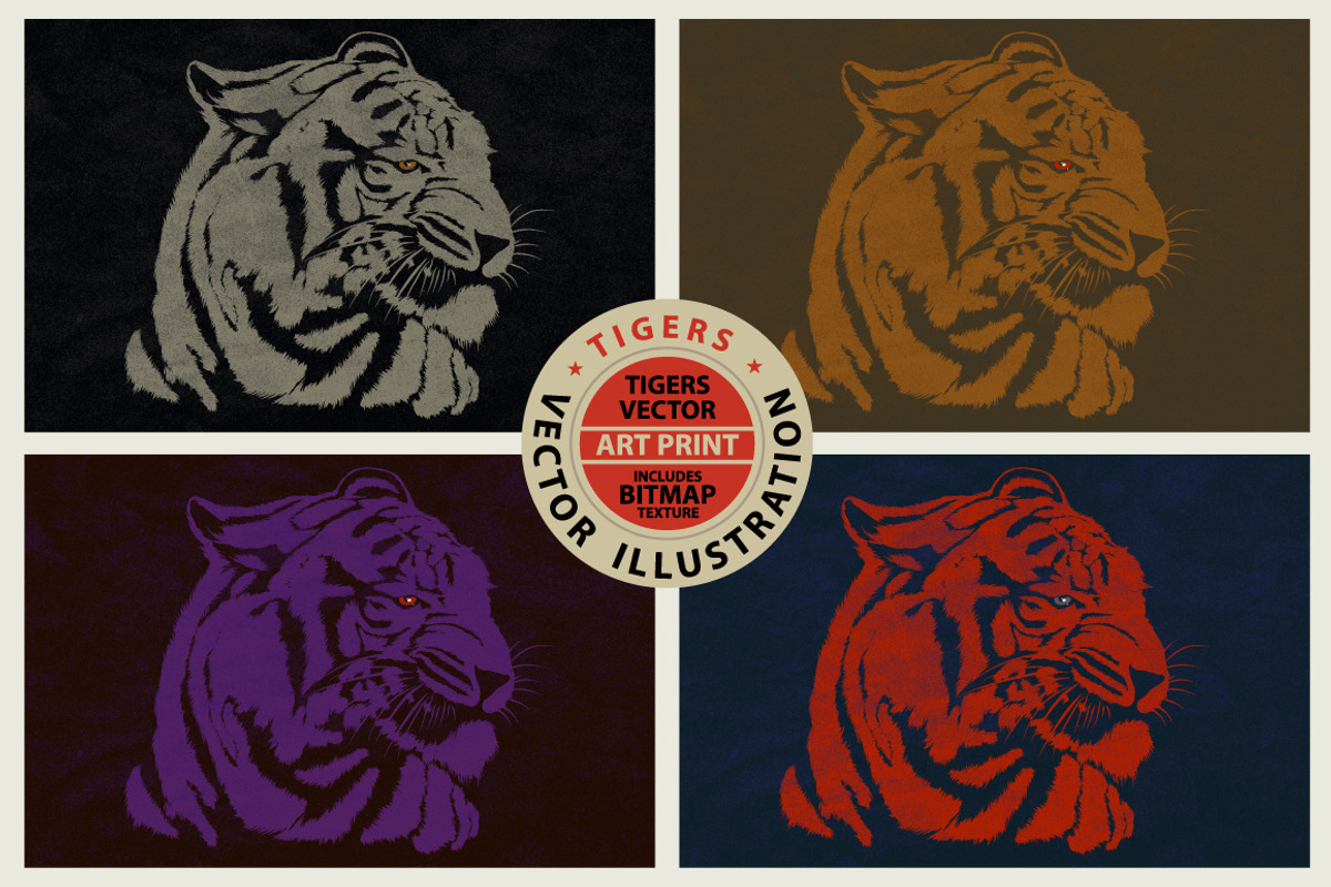Tigers - Vector illustration, an Animal Illustration by Artistic & Unique (Photo 6 of 8)