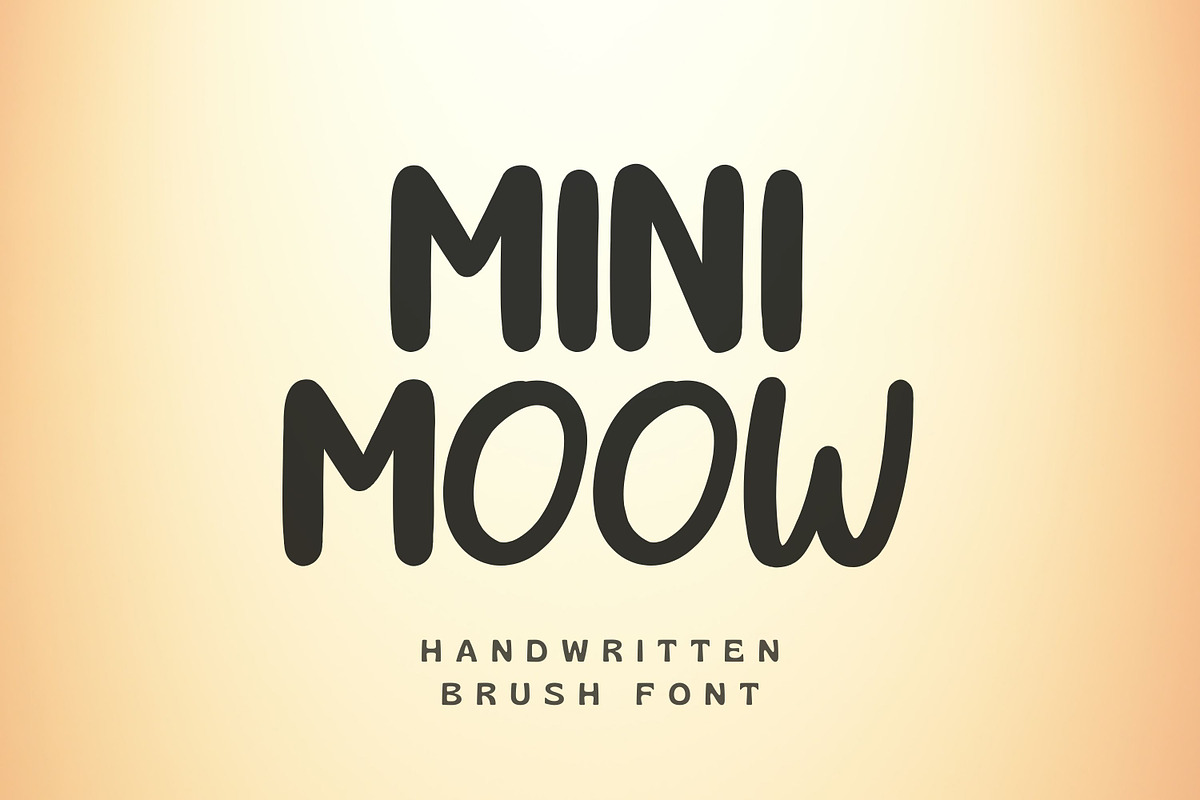 Mini Moow Fun Instagram Brush Font, a Script Font by Guavanaboy (Photo 1 of 9)