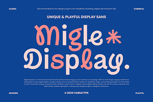 Migle Display - Unique Playful Sans, a Sans Serif Font by Variatype