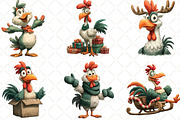 Quirky Christmas Chicken Clipart, an Illustration by Black Bird Studio (Thumbnail 4 of 6)