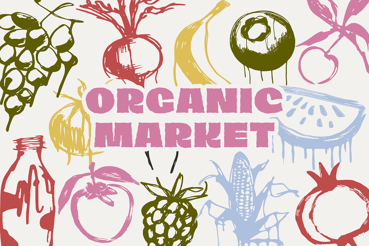 Organic Market 116 Ink Illustrations, a Food Illustration by Veyla (Photo 5 of 15)