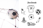 Soccer doodle vector line set, an Object Graphic by ElenaPlatovaArt (Thumbnail 3 of 5)