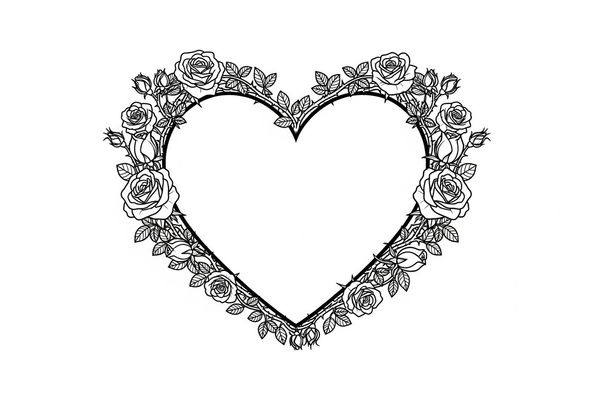 Floral Heart Frame SVG Bundle, an Illustration by Designs_River (Photo 9 of 31)