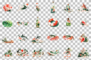 Watercolor Beach Clipart Set, an Illustration by DreamCafeArt (Thumbnail 3 of 6)