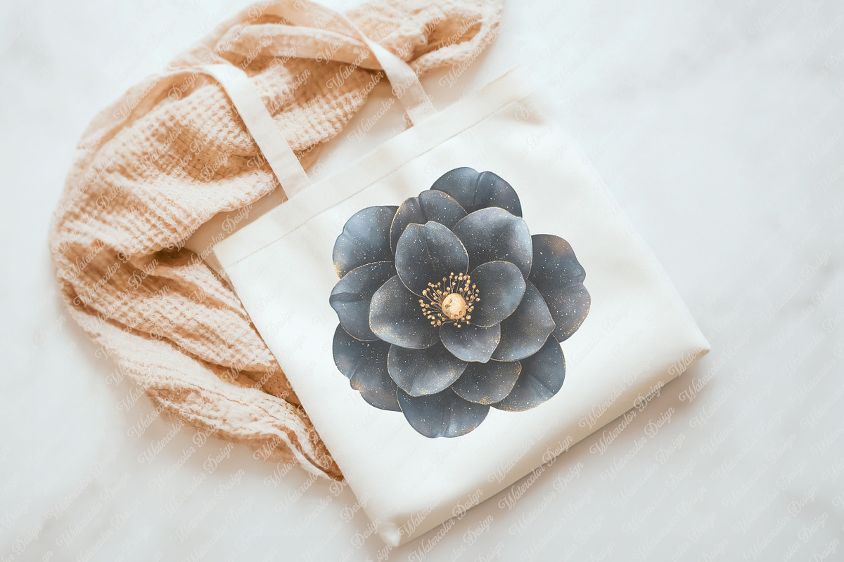 Glitter Luxury Black Spring Flower, an Illustration by Watercolor design (Photo 6 of 12)