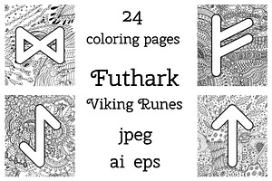 Futhark - Viking Runes Coloring Book