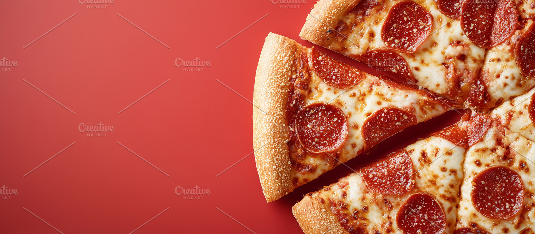 Close up of sliced pepperoni pizza, a Food & Drink Photo by MistyDay