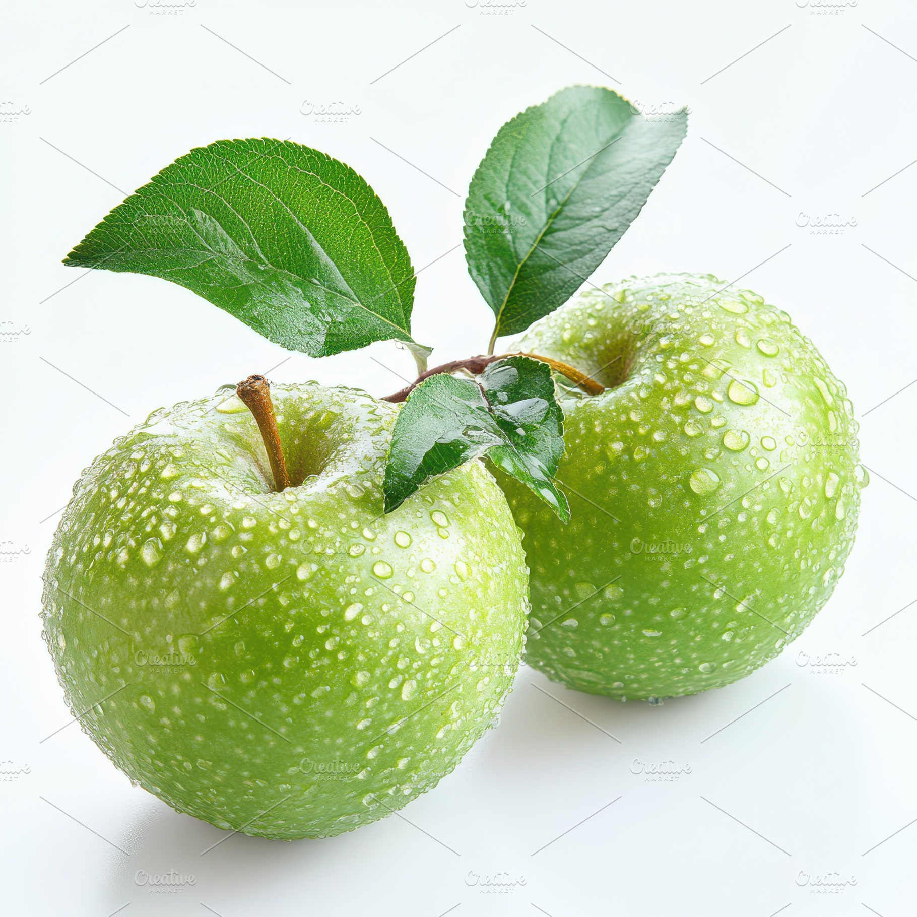 Fresh green apple isolated on transp, a Food & Drink Photo by Pixeness