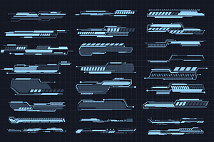 Sci-fi Futuristic CyberPunk UI Set