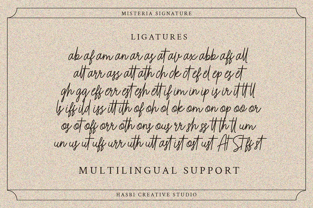 Misteria Signature Font, a Script Font by Hasbi Creative (Photo 10 of 10)