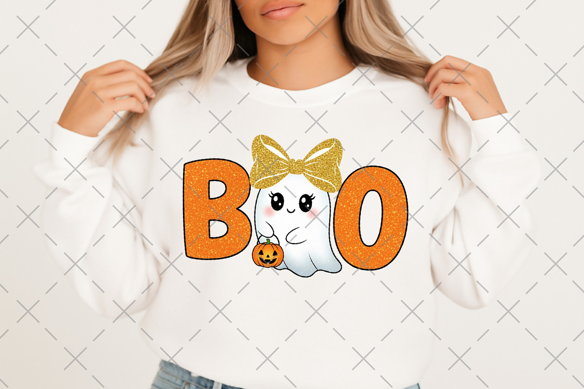 Cute Ghost BOO Halloween PNG, an Illustration by Craft Nest (Photo 6 of 6)