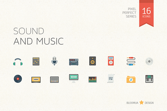 Sound And Music Flat Icons