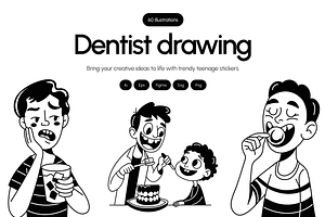 Dentist Drawing Illustration, a Healthcare Illustration by Vectors Market