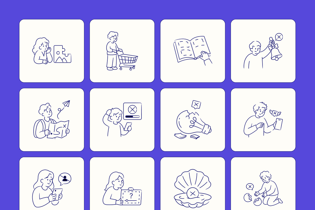 150 Empty States Doodles Bundle, an Outline Icon by Vectors Market (Photo 9 of 10)