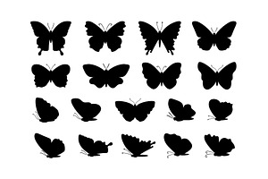 Silhouettes of butterflies