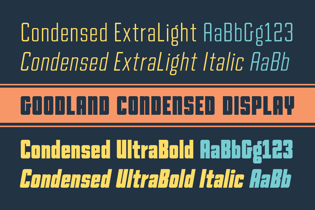 Goodland Condensed Display fonts, a Sans Serif Font by Swell Type (Photo 2 of 6)