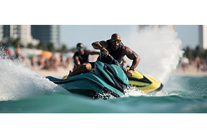 Adrenaline Rush Men Racing Jet Skis, a Sports & Recreation Photo by piter.goskov